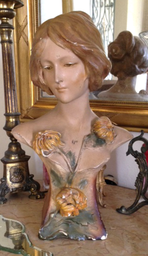 FRENCH ART NOUVEAU PLASTER BUST